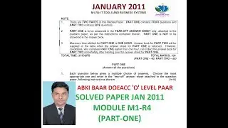 DOEACC O LEVEL M1-R4 JANUARY 2011 PART ONE SOLUTION
