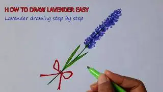 A very easy lavender drawing | Lavender drawing easy | Lavender tutorial