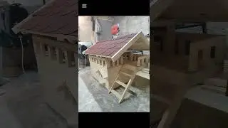 Villa for stray cats with a terrace of 3 classes of ship floor and old boards