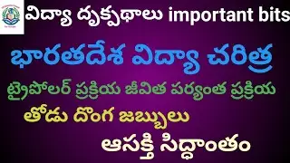 విద్యా దృక్పధాలు(perspectives in Education )-భారత దేశ విద్యా చరిత్ర important bits#dsc SGT SA etc