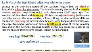 Grade 12 Humanities   English   Writing 4a   A descriptive paragraph SB 57