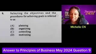 Answer to Principles of Business May/June 2024 paper 1 question 9