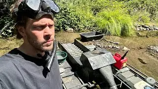five inch gold dredge sucking up gold!