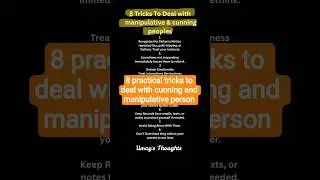 Tricks to deal with manipulative and cunning peoples #tricks #shortsfeed #shorts