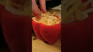 Cheesy 🧀 Stuffed Peppers for your halloween party #shorts #shortsvideo #food