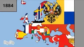 Europe timeline with Flags, 1800 1899