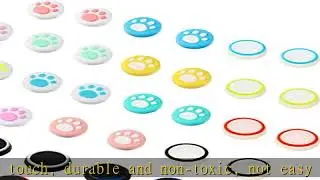 36 Pieces Cute Cat Paw Replacement Thumb Grips Caps Cover Silicone Luminous Analog Controller Joyst