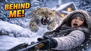 It Jumped From the Snow… She Had One Second to React #survival #leopardattack