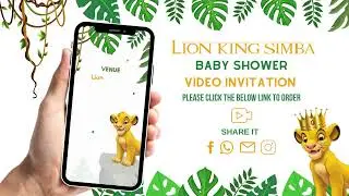 Lion King Simba Baby Shower Video Invitation - Lion King Simba Theme Hakuna Matata Invite