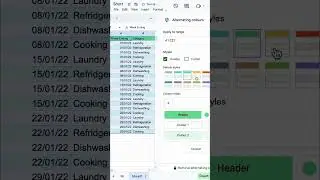 Google Sheets Tip - Add alternating colours to a table.