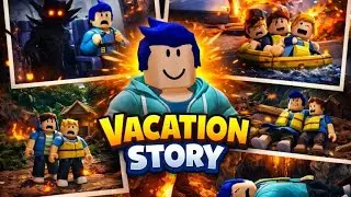 Roblox Vacation Story 😱 | Plane Horror & Monster #Roblox #VacationStory #HorrorGaming