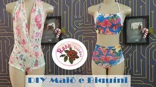 DIY _ Moda Praia - Biquíni e Maiô ou Body + Molde - Curso de Corte e Costura - Passo a Passo
