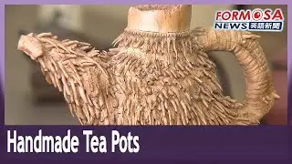 Expert craftsman makes tea pots by hand from Taiwan clay