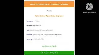 Senior Agentic AI Engineer Job | Exela Technologies | Chennai & Pune | High Salary AI Job Tamil