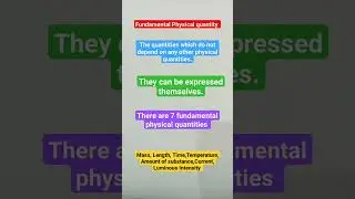 Fundamental Physical Quantities #Physics # Education #Basics of Physics