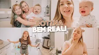 Rotina da manhã com bebê de 6 meses e uma criança com aula em casa