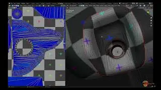 Low Distortion UV Unwrap of a Badly Tessellated Hard Surface Mesh Timelapse