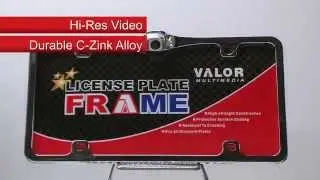 Valor License Plate Frame with Built in Rear View Camera