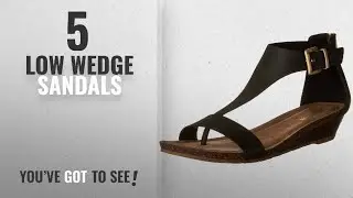 Top 5 Low Wedge Sandals [2018]: Kenneth Cole REACTION Women's Great Gal Wedge Sandal, Black, 8 M US