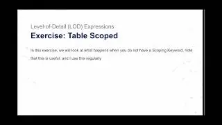 5.1. LOD Exercise - Table Scoped
