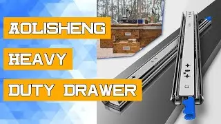 AoLisheng Heavy Duty Drawer Slides With Locking Capacity 264 LBS Cabinet Rails 3 Section Full Extens