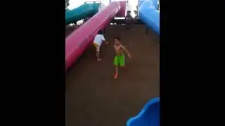 Sliding down the hill on a pizza box