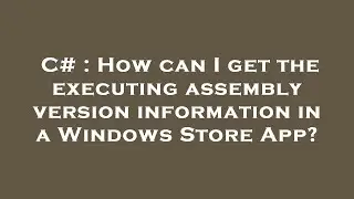 C# : How can I get the executing assembly version information in a Windows Store App?