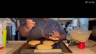 Making Pancakes for Breakfast Using Bob&rsquo;s Red Mill Organic Multi-Grain Waffle / Pancake Mix