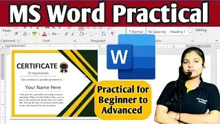 MS Word Practical | Certificate Design in MS Word | Beginner to Advanced