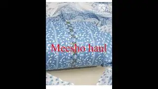 Meesho Haul |Unstitched Dress For Women |Cotton Work Dress Material In Sky Blue And white Color