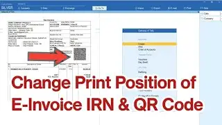 Change Print Position of E-Invoice IRN & QR Code on Tally Prime | e invoice gst