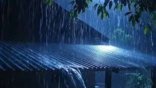 Strong Night Rain ASMR on Metal Roof Creating Cozy Atmosphere for Relaxing Sleep 75