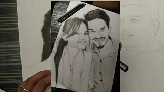 Hyperrealistic couple potrait...🎨🫶💫#shorts 