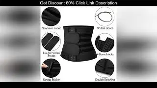 Review Mens Waist Corset Trainer Workout Sweat Trimmer for Weight Loss Slimmer Neoprene Sauna Cinch