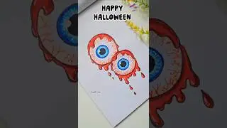 Halloween Eye drawing #shorts #halloween #art #painting