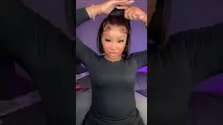 Lace Front Straight Bob Wig Slayed😍Obsessed With The Half Up Half Down Hairstyle💗#hairstyles #bob