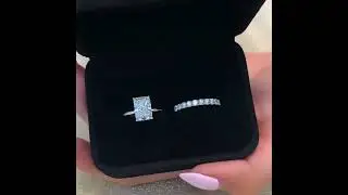 Louily Classic Radiant Cut Wedding Ring Set for Women In Sterling Silver
