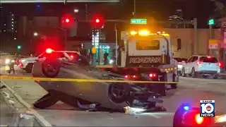 Police: 2 people injured in multi-vehicle crash in Miami