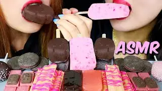 ASMR STRAWBERRY ICE CREAM, CAKE POPS, RASPBERRY SORBET, JELLY, FRAPPUCCINO 리얼사운드 먹방 | Kim&Liz ASMR