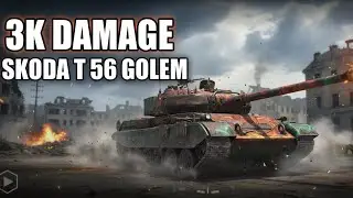 Skoda T 56 Golem: Best Tier 8 Heavy? | 3,000+ Damage World of Tanks Blitz