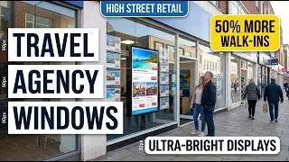 Digital Signage for Travel Agencies | Bright Windows, Interactive Planning & DV-LED Shopfronts
