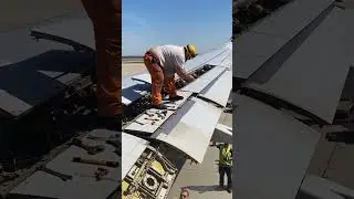 Aircraft Wing Maintenance Up Close ✈️ | Airbus A320 Flap System Work