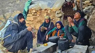 A Family Living in a Cave Builds a Fireplace to Survive the Cold