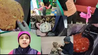 आज घर में मीठी-मीठी खुशबू 😋 परी ने बनाया पहला हलवा सुजी का हलवा | family vlog #vlog #suji #minivlog 