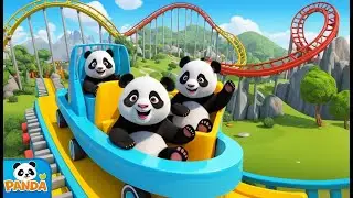 🐻 Panda Rides a Roller Coaster 🎢 | 3D Animated Nursery Rhyme for Kids