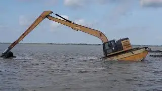 close up marsh buggy excavator
