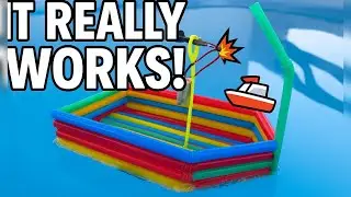 I Made a Straw Electric Motor Boat That ACTUALLY Works! 🚤💥 | Easy DIY Science Project