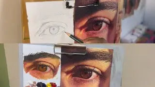 تلوين العين بالالوان الزيتية بسهولة للمبتدئين خطوة بـ خطوة | لطيفه أحمد ✨🎨