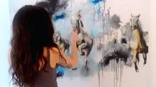 Galloping Horses - Oil Painting Time-Lapse - Speed Painting
