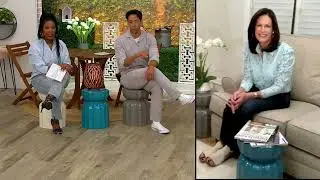Garden Reflections Scalloped Ceramic Garden Stool on QVC